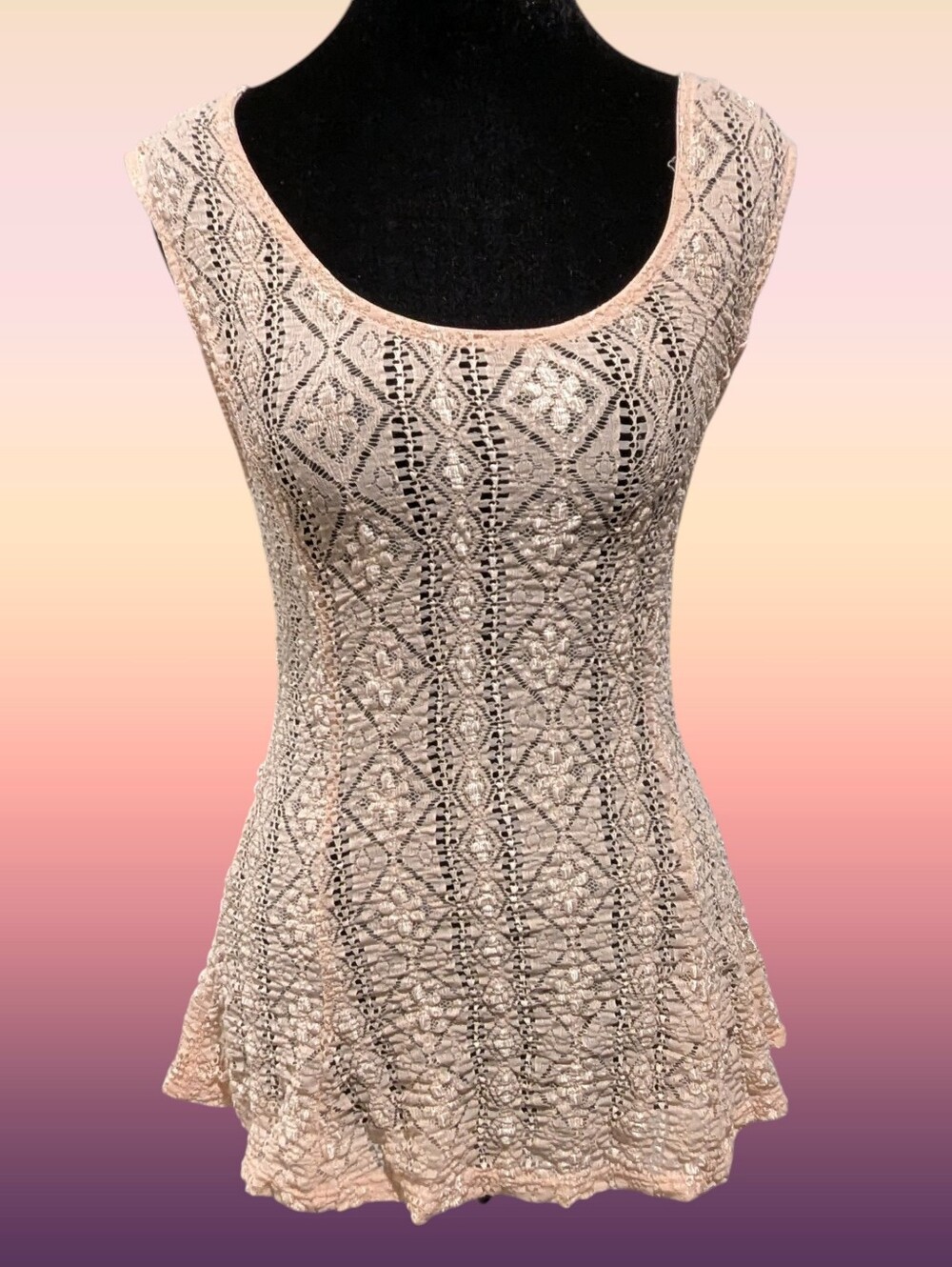 Peach Lace Top
